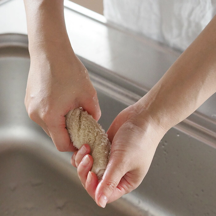 洗濯脱水するだけですぐ乾くおしぼりタオル　ベージュ