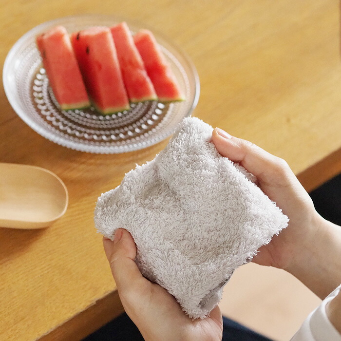 洗濯脱水するだけですぐ乾くおしぼりタオル　グレー
