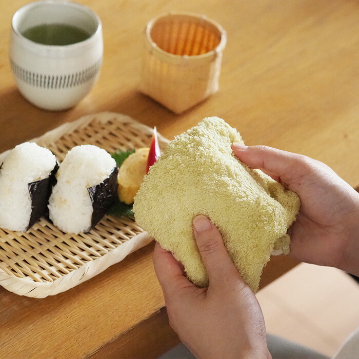 洗濯脱水するだけですぐ乾くおしぼりタオル　イエロー