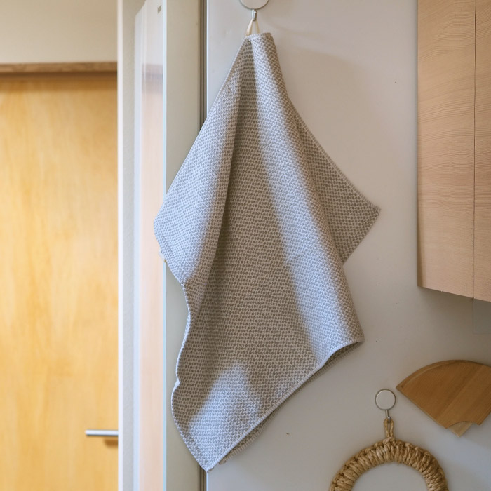 【プロキッチン別注】フコカ　キッチンクロス　ライトグレー　大判サイズ　46×70cm　/　Fucoca.