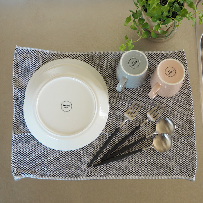 【プロキッチン別注】フコカ　キッチンクロス　ダークグレー　ハーフサイズ　34×46cm　/　Fucoca.