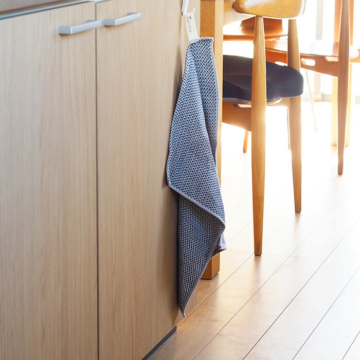 【プロキッチン別注】フコカ　キッチンクロス　ダークグレー　ハーフサイズ　34×46cm　/　Fucoca.