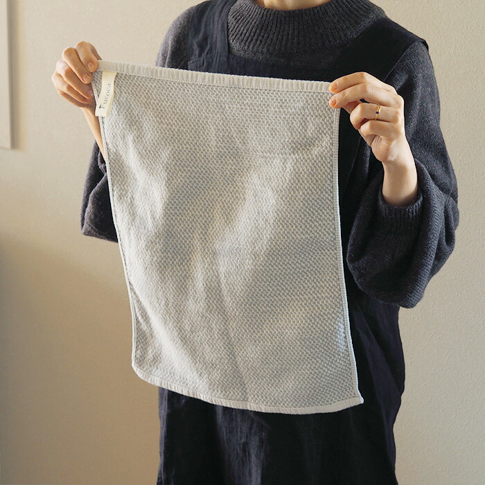 【プロキッチン別注】フコカ　キッチンクロス　ライトグレー　ハーフサイズ　34×46cm　/　Fucoca.