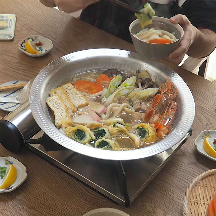 【4月より値上げ】中尾アルミ製作所　N-26　打出うどんすき鍋　33cm