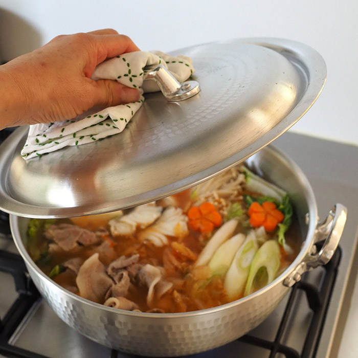 【4月より値上げ】中尾アルミ製作所　打出浅鍋（揚鍋）用フタ　27cm