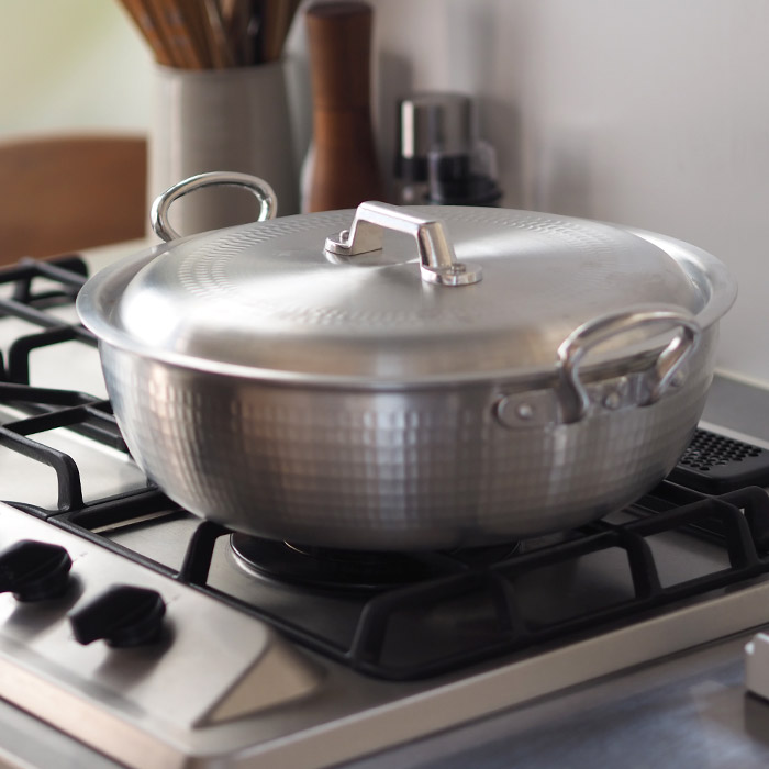 【4月より値上げ】中尾アルミ製作所　打出浅鍋（揚鍋）用フタ　30cm