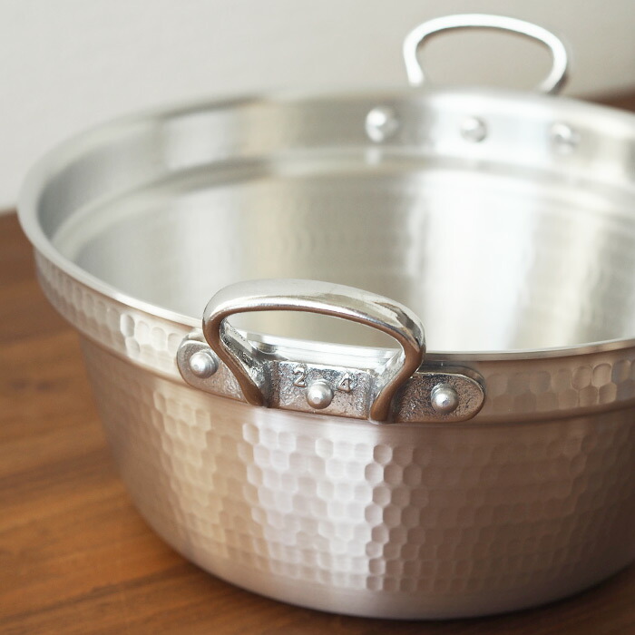 【4月より値上げ】【数量限定 10%OFF】中尾アルミ製作所　厚板打出料理鍋　24cm