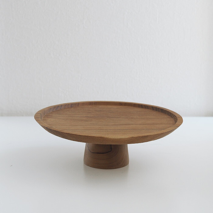 日曜雑貨　ケーキスタンドM　チーク　/　SUNDAY SUPPLIES