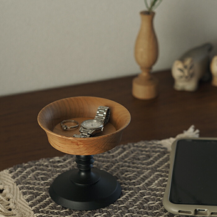 オシオクラフト　キャンドルスタンド　M　黒染め　桜　/　osio craft