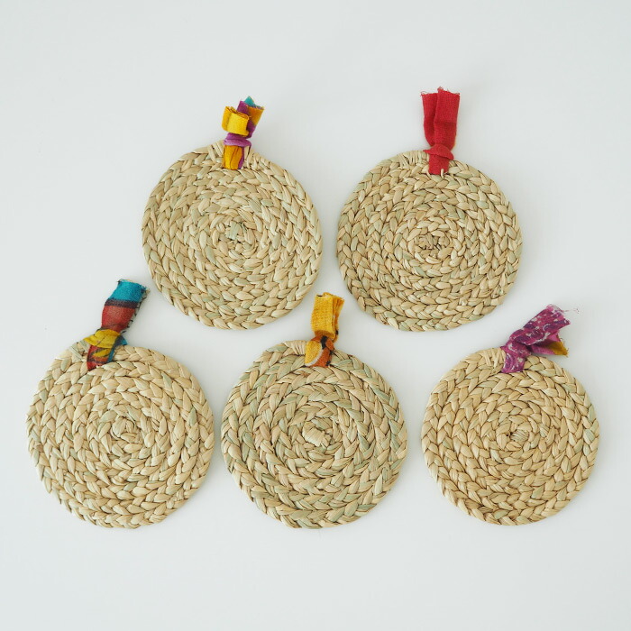 ピープルツリー　パティ草のコースター　5枚セット　/　People　Tree　※