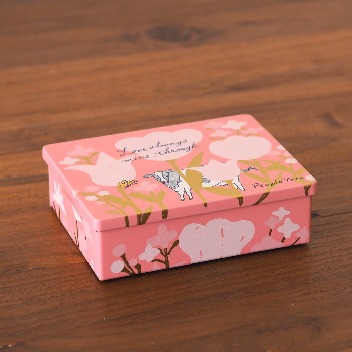 【セール3/31まで】【秋冬限定】ピープルツリー　イラスト缶　ミルク＆ビター・ウシさん　/　People　Tree