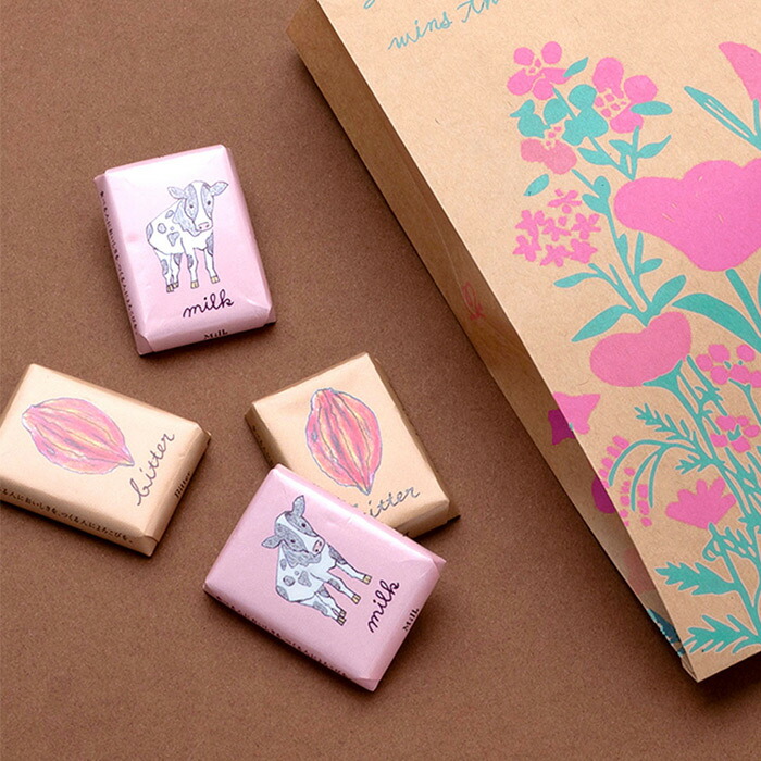 【セール3/31まで】【秋冬限定】ピープルツリー　イラスト缶　ミルク＆ビター・ウシさん　/　People　Tree