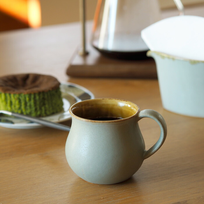 長十郎窯　マグカップ　みる色