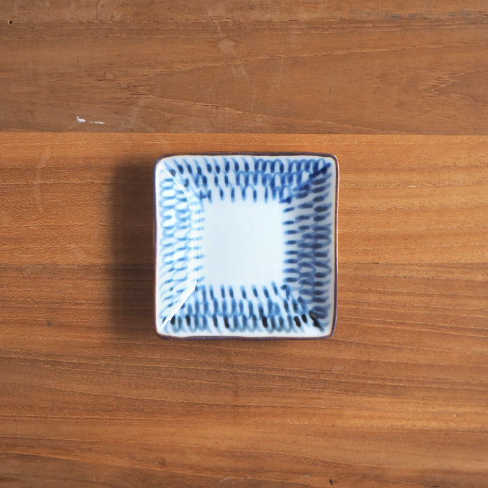 副千製陶所　みじん唐草　角豆皿