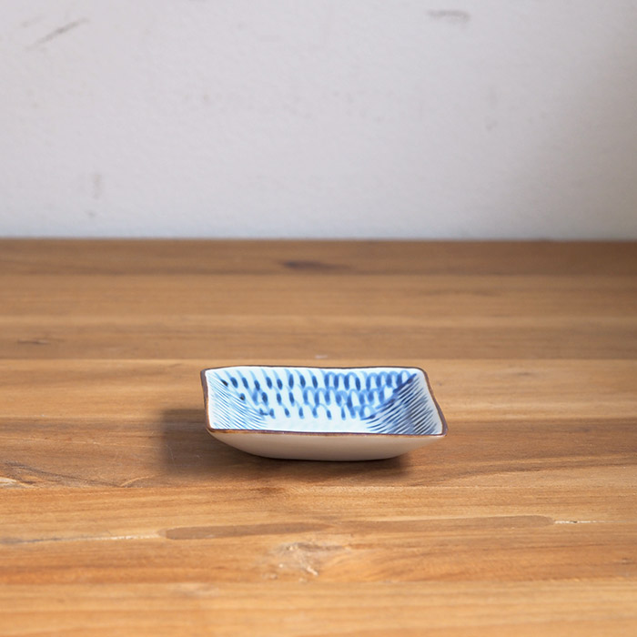 副千製陶所　みじん唐草　角豆皿