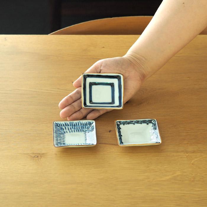 副千製陶所　みじん唐草　角豆皿