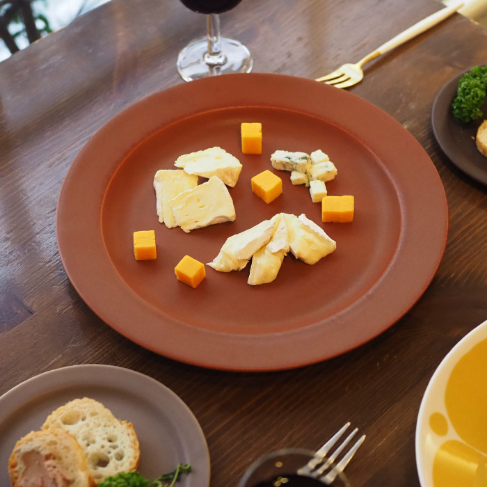 【プロキッチン別注】SAKUZAN　Sara　プレート　26cm　10”　キャラメルブラウン　※