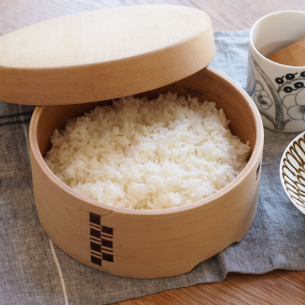 栗久　おひつ　3合　浅型　脚付き