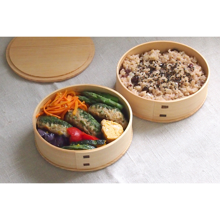 秋田杉　大館曲げわっぱ弁当箱　ひな　二段