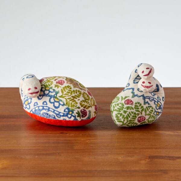 ■真工藝　木版手染めぬいぐるみ　干支シリーズ・親子セット　巳　へび