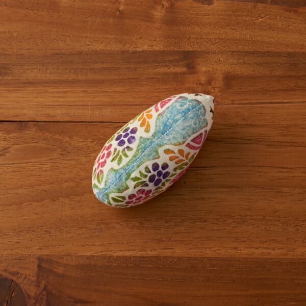 真工藝　木版手染めぬいぐるみ　干支シリーズ・仔　未　ひつじ　青色