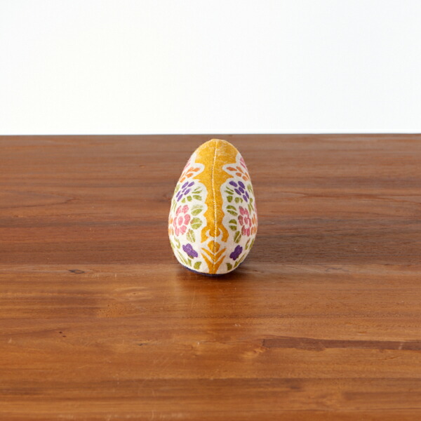 真工藝　木版手染めぬいぐるみ　干支シリーズ・仔　未　ひつじ　黄色