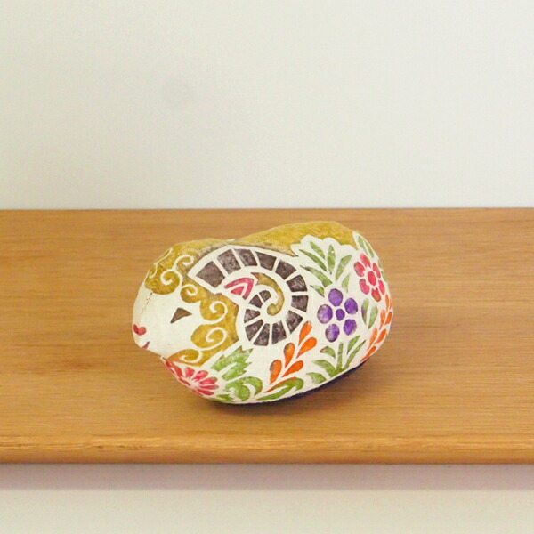 真工藝　木版手染めぬいぐるみ　干支シリーズ・親　未　ひつじ