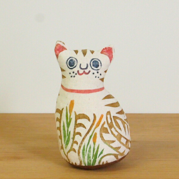 真工藝　木版手染めぬいぐるみ　陣屋福猫　子猫