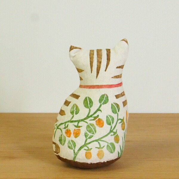 真工藝　木版手染めぬいぐるみ　陣屋福猫　子猫