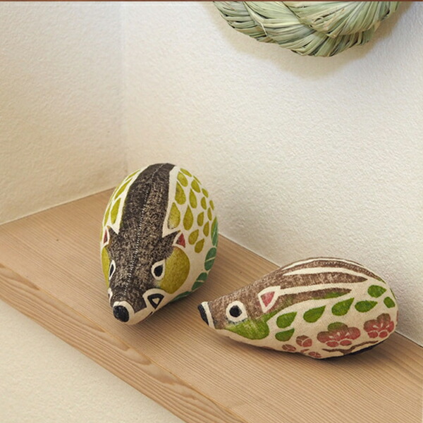 ■真工藝　木版手染めぬいぐるみ　干支シリーズ・親子セット　亥　いのしし