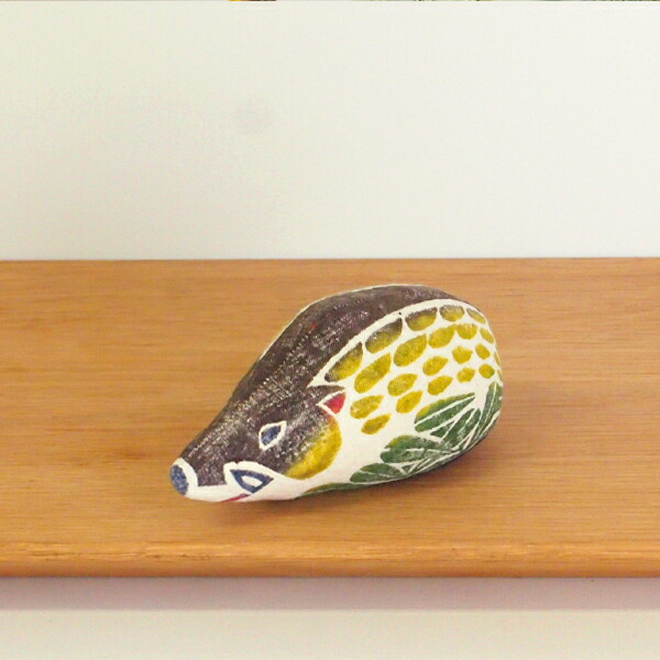 真工藝　木版手染めぬいぐるみ　干支シリーズ・親　亥　いのしし