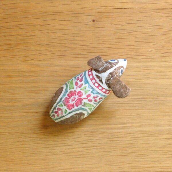 真工藝　木版手染めぬいぐるみ　干支シリーズ・親　戌　いぬ