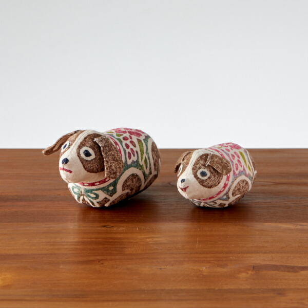 ■真工藝　木版手染めぬいぐるみ　干支シリーズ・親子セット　戌　いぬ