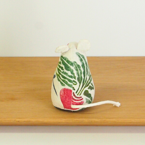 真工藝　木版手染めぬいぐるみ　干支シリーズ・親　子　ねずみ