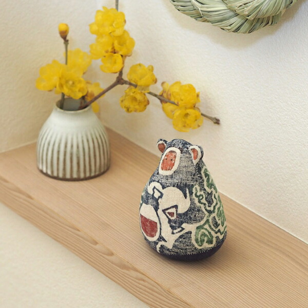 真工藝　木版手染めぬいぐるみ　干支シリーズ・仔　申　さる