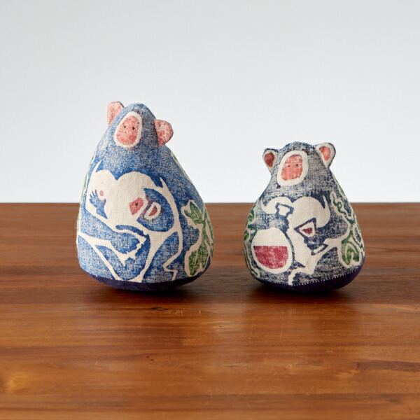 ■真工藝　木版手染めぬいぐるみ　干支シリーズ・親子セット　申　さる