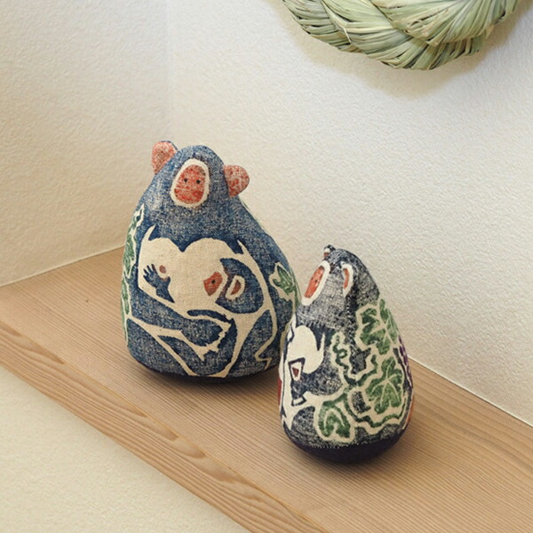 ■真工藝　木版手染めぬいぐるみ　干支シリーズ・親子セット　申　さる