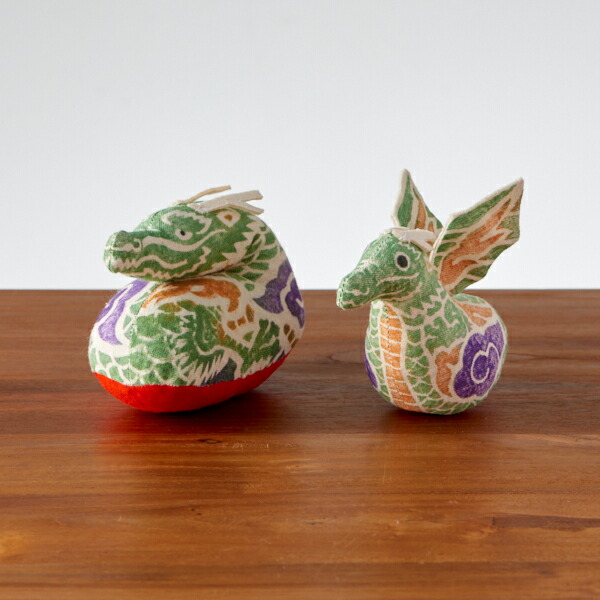 ■真工藝　木版手染めぬいぐるみ　干支シリーズ・親子セット　辰　たつ