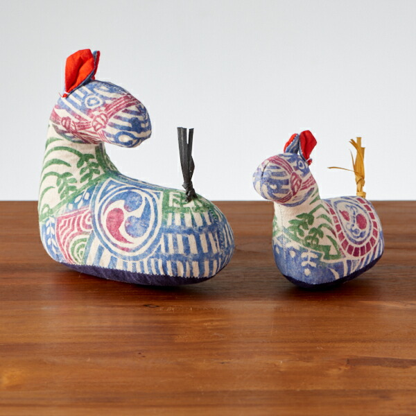 ■真工藝　木版手染めぬいぐるみ　干支シリーズ・親子セット　午　うま