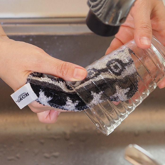 【いろはに千鳥でご紹介！】■スコイ　スクラブ　天然コットンたわし　モノカラー2枚＆ミックスカラー2枚計4枚セット　/　Skoy