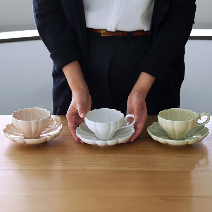 スタジオエム　ルブケ　カップ＆ソーサー　ペールピンク　/　STUDIO　M'　LE　BOUQUET