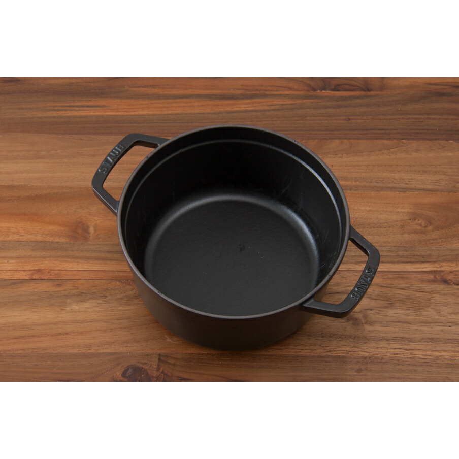 ストウブ　ピコココット　ラウンド　22cm　ブラック　/　staub