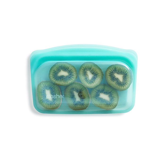 スタッシャー　シリコーンバッグ　EZスナック　アクア　/　stasher