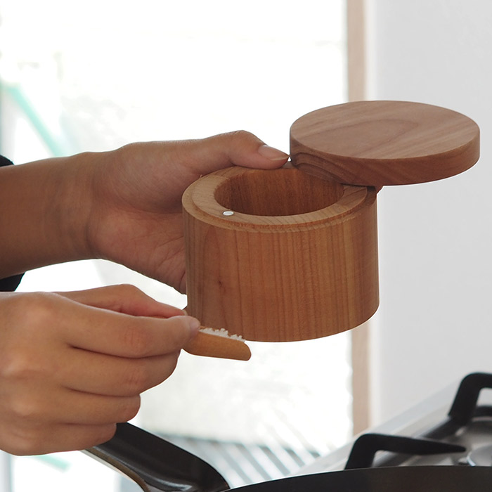 【取扱終了1125】スキャンウッド　ソルトジャー　スプーンつき　チェリー　/　ScanWood