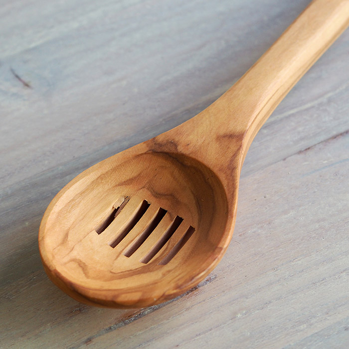 スキャンウッド　穴あきスプーン　30cm　オリーブウッド　/　ScanWood　※