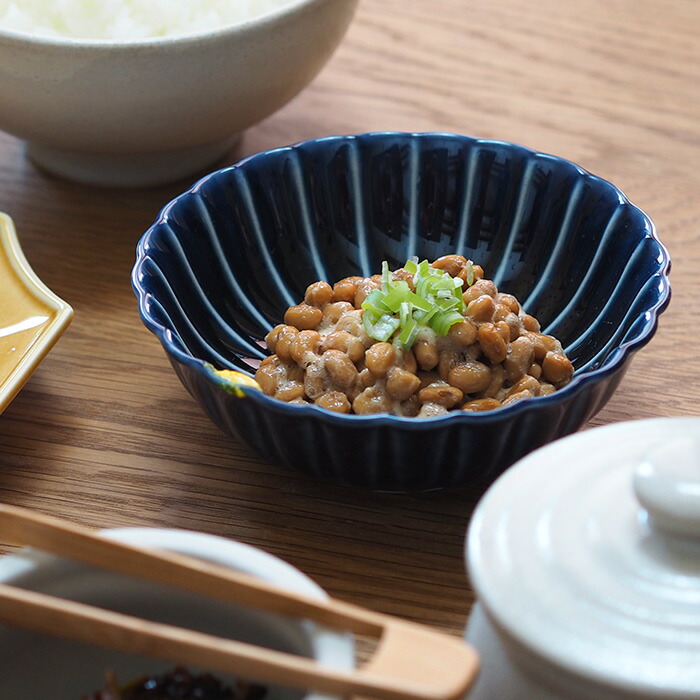 トウジキトンヤ　ぎやまん　4寸鉢　茄子紺　/　TOJIKI　TONYA