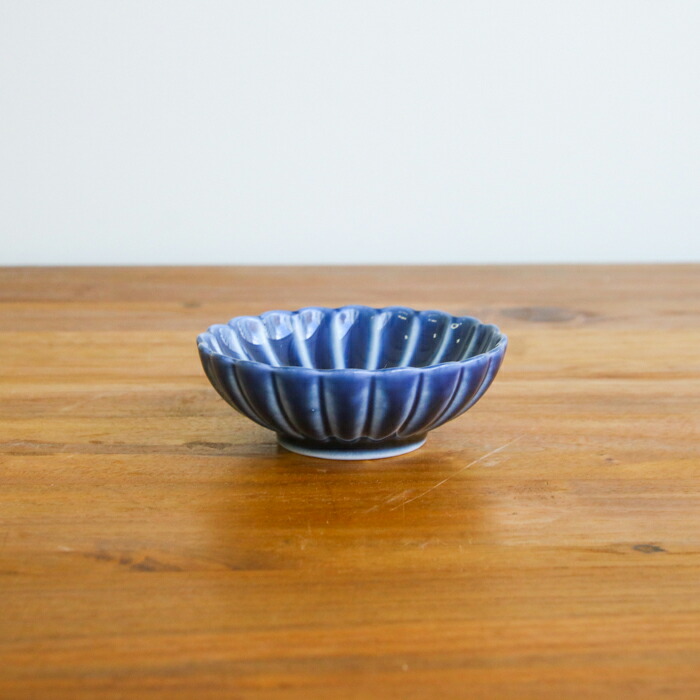 トウジキトンヤ　ぎやまん　3寸小鉢　茄子紺　/　TOJIKI　TONYA