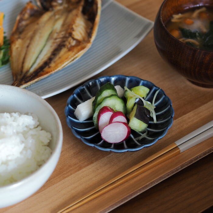 トウジキトンヤ　ぎやまん　3寸皿　茄子紺　/　TOJIKI　TONYA