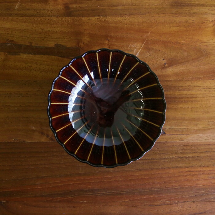 トウジキトンヤ　ぎやまん　高台デザート　漆　/　TOJIKI　TONYA