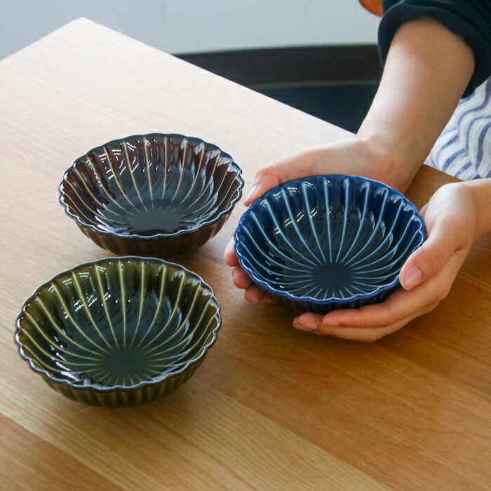 トウジキトンヤ　ぎやまん　4寸鉢　茄子紺　/　TOJIKI　TONYA